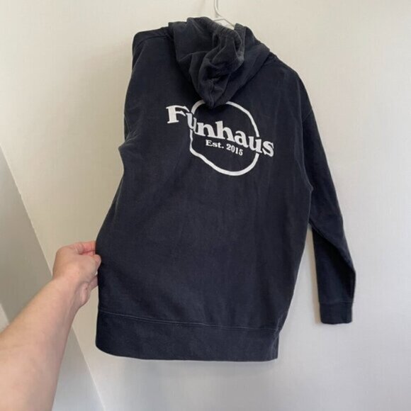 ROOSTER TEETH FUNHAUS Mens Navy Blue Double Sided Full Zip Hoodie Sweatshirt M - Picture 15 of 15